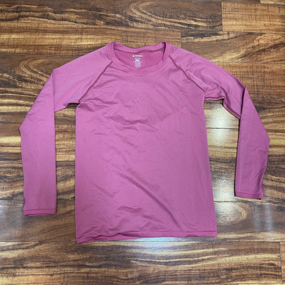 BuffBunny Womens Long Sleeve Cutout Pink‎ Shirt XXXL